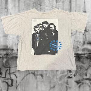 Vintage U2 Band T-Shirt – Zoo TV Tour Graphic Tee – Gray – Size M Single Stitch